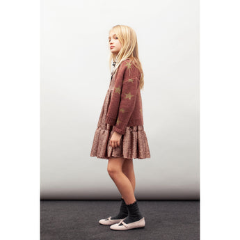 Tocoto Vintage Cardigan Lurex Stars | Pink