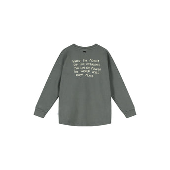 Beau Loves Dark Gull Grey 'Dear World' Relaxed Fit Sweater | Aw23