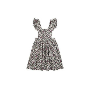 Tocoto Vintage Flower Printed Pinafiore Dress | Beige