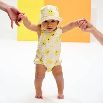 The Bonnie Mob Sunshine Bubble Romper | Romper Baby