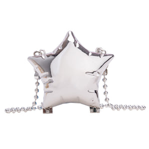 Metallic Star Clutch Bag - Silver
