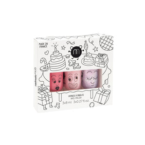 Naimatic Trio Kids Non-Toxic Nail Polish Set -Pack Gift