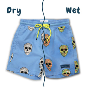 Holly and Beau Skulls Color Changing Boy Swim Shorts