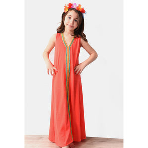 Girls Beach Dress Cuba Coral Red