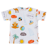 Children's  UAE COUNTRY t-shirt with colorful graphics on a white background