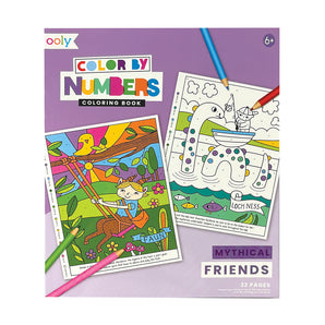 Color by Numbers Coloring Book Featuring Wonderful World and Mythical Friends Themes