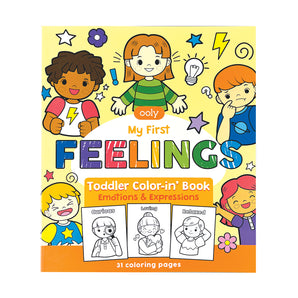 Toddler Color-In' Book Series Featuring Feelings, Opposites, 123 Shapes & Numbers