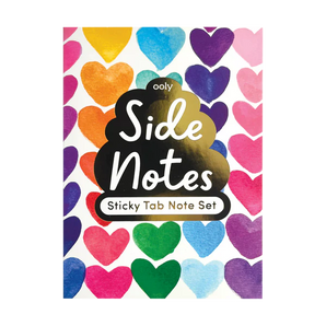 Side Notes Sticky Notes Tab Sets - Rainbow Hearts