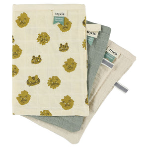 Muslin Washcloths 3-Pack Set – Soft, Eco-Friendly Baby Bath Essentials