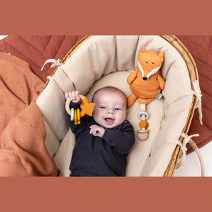 Wooden Silicone Rattle Collection Mr. Fox, Mr. Lion, Mrs. Cat