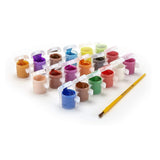 18 ct. Washable Paint Pots with Brush, Classic & Bold Colors - My Little Thieves