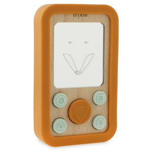 Wooden Silicone Baby Phone - Mrs. Cat, Mr. Lion, Mr. Fox