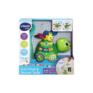 VTech 2-IN-1 Push & Discover Turtle - Interactive Learning Toy