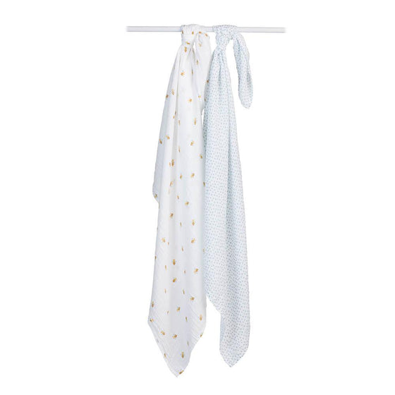 2-pack Cotton Swaddles - Bees & Dots - My Little Thieves