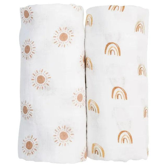 2-pack Cotton Swaddles - Rainbow / Suns - My Little Thieves