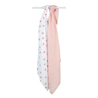 2 - pack Cotton Swaddles - Strawberry & Ballet Slipper - My Little Thieves