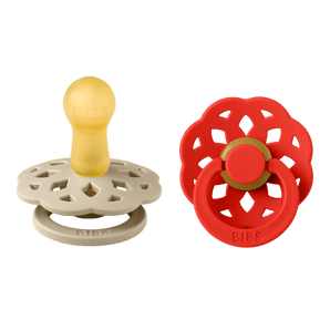 BIBS Pacifier Boheme 2 PACK Latex Size 1 Vanilla/Candy Apple