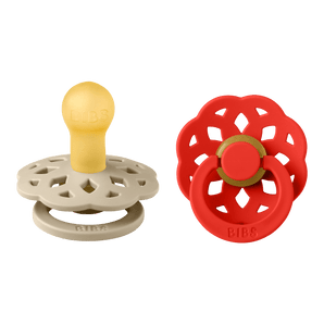 BIBS BIBS Pacifier Boheme 2 PACK Latex Size 1 Vanilla/Candy Apple