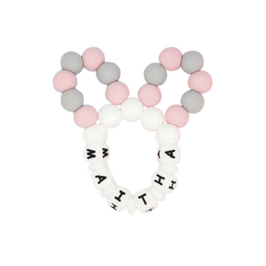 Mommy's Charms Personalized Bunny Ears Silicone Teether | Pacifier & Teether Accessories