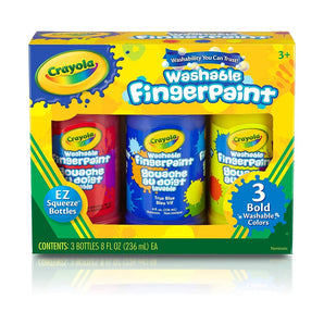 3 ct. 8 - oz. Washable Fingerpaint, Bold Colors - My Little Thieves