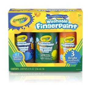 3 ct. 8 - oz. Washable Fingerpaint, Bright Colors - My Little Thieves