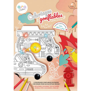 Inflatable Coloring – 1 Firefighter and 1 Policeman that roll and light up to color