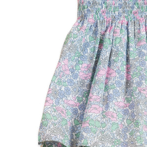 Charming Pink Smocked Girls Flower Dress