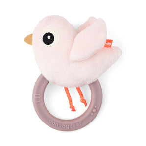 Done By Deer Sensory Rattle W/Teether Birdee Blue