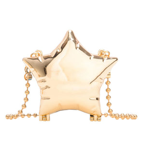 Metallic Star Clutch Bag - Gold