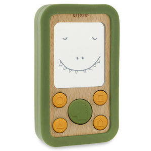 Wooden silicone baby phone - Mr. Dino
