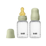 BIBS Baby Bottle Round Latex 150ml Slow Flow 2-Pack Sage - 5713795275007