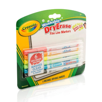 6 ct. Dry - Erase Fine Line Washable Markers - My Little Thieves