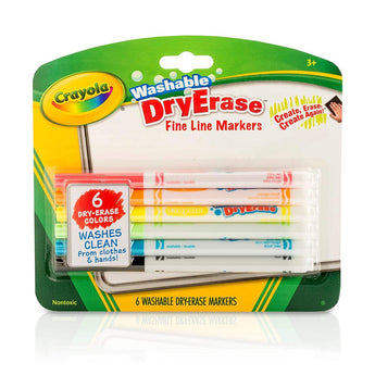 6 ct. Dry - Erase Fine Line Washable Markers - My Little Thieves