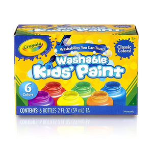6 ct. Washable Kids' Paint, 2 - oz. Bottles, Assorted Colors - Non - Peggable - My Little Thieves