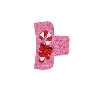 Pink Red Cane Hair Clip