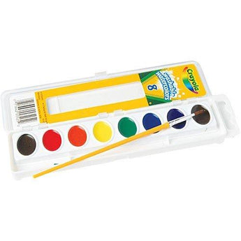 8 ct. Washable Watercolor Pans with Plastic Handled Brush - My Little Thieves