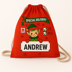 Personalized Recycled Cotton Drawstring Bag – Customizable Party Favor