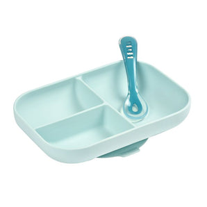 Beaba Silicone Suction Divided Plate Blue