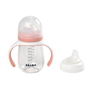 Beaba 2-in-1 Learning Bottle 210ml + Silicone Sleeve Old Pink