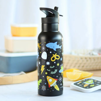 A Little Lovely Company Stainless Steel Water Bottle 500ml | Kids School Bottle