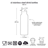 A Little Lovely Company Stainless Steel Water Bottle 500ml | Kids School Bottle