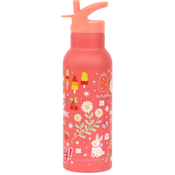A Little Lovely Company Stainless Steel Water Bottle 500ml | Kids School Bottle