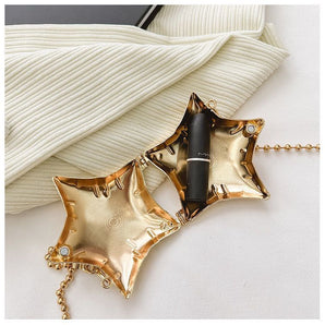 Metallic Star Clutch Bag - Gold