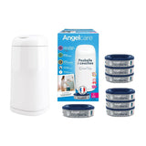 Angelcare Dress Up Nappy Bin Octagonal With Refills Bundle | Nursery Essential