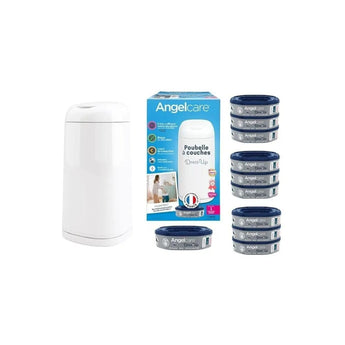 Angelcare Dress Up Nappy Bin Octagonal With Refills Bundle | Nursery Essential