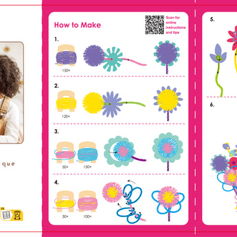 Avenir Pom Pom Bouquet Craft Kit For Kids | Av Craft