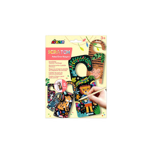 Avenir Scratch Art Animal Door Hangers - Multicolor