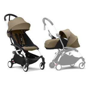 Stokke YOYO3 White Frame Stroller 0+ & 6+ Bundle