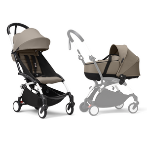 Stokke YOYO3 Frame White + Newborn Shell & 6+ Pack Bundle Stroller, Compact Award-Winning Travel