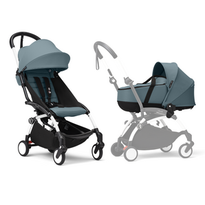 Stokke YOYO3 Frame White + Newborn Shell & 6+ Pack Bundle Stroller, Compact Award-Winning Travel